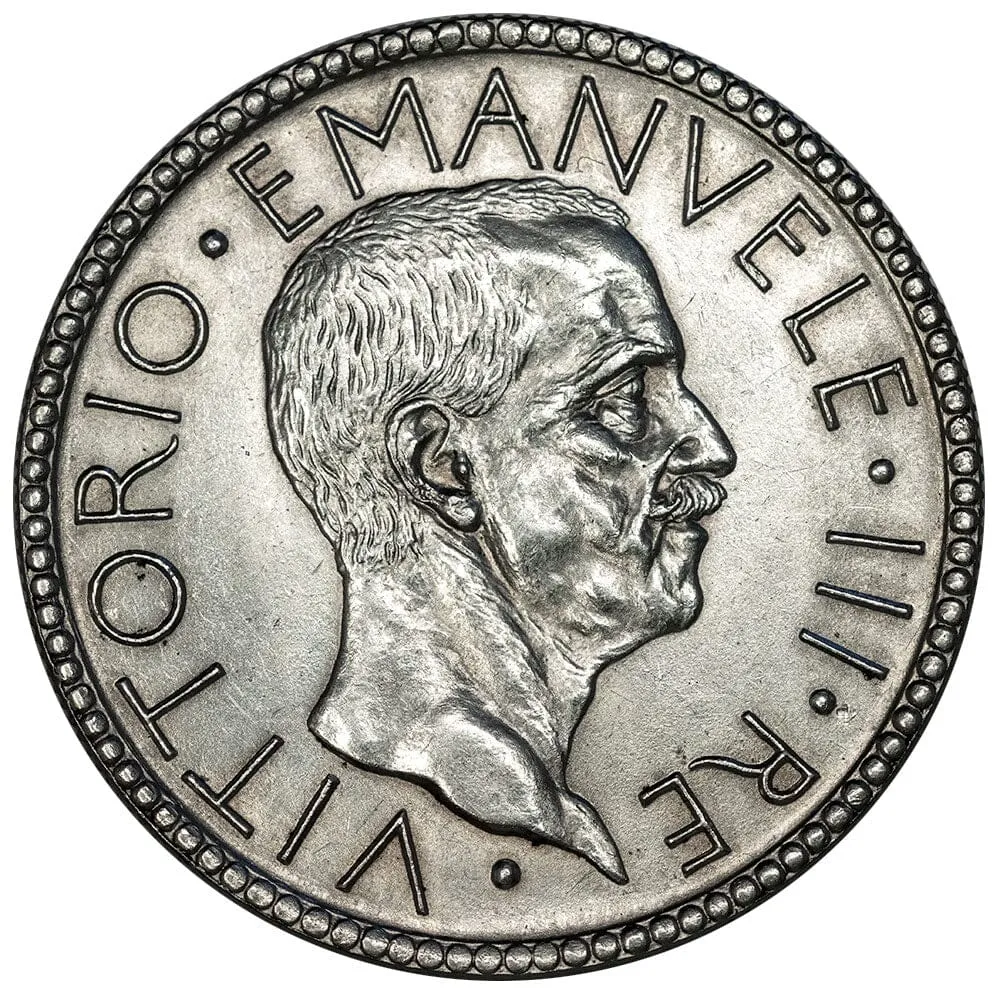 1927-R Year 6 Italy Silver 20 Lire KM. 69 - Uncirculated Details