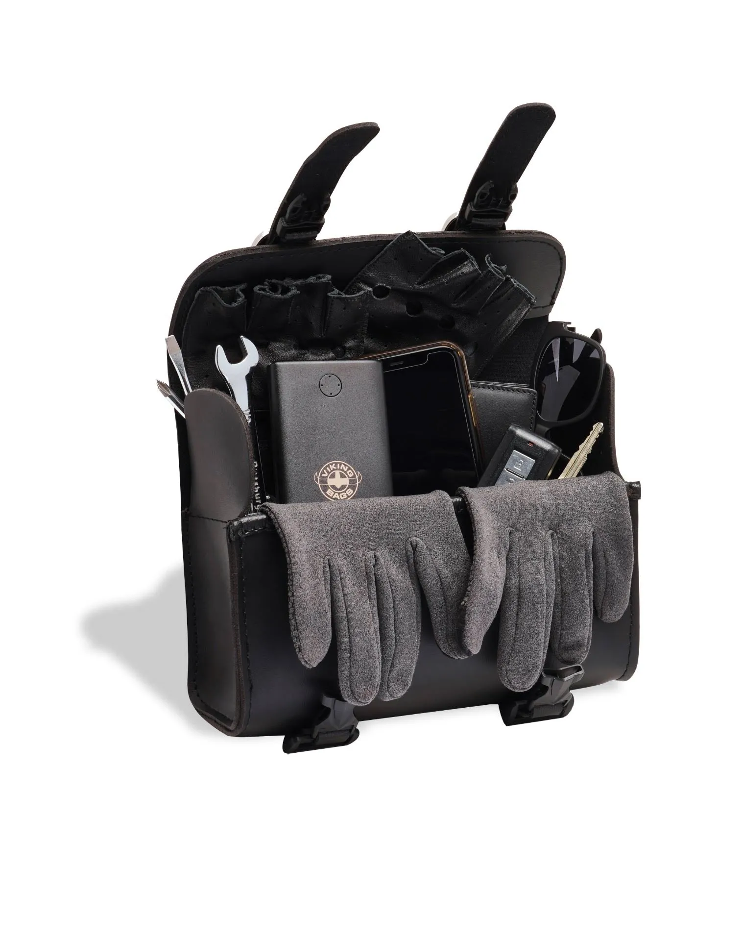 2L - Armor Studded Leather Motorcycle Fork Bag