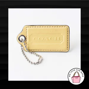 3" Large COACH YELLOW LEATHER KEY FOB BAG CHARM KEYCHAIN HANGTAG TAG