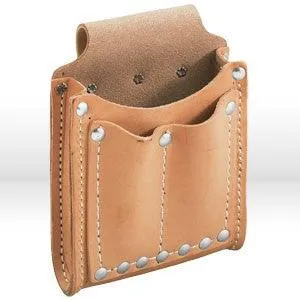 5145 Klein Tools Tool Pouch,3 pockets & tunnel loop,Leather