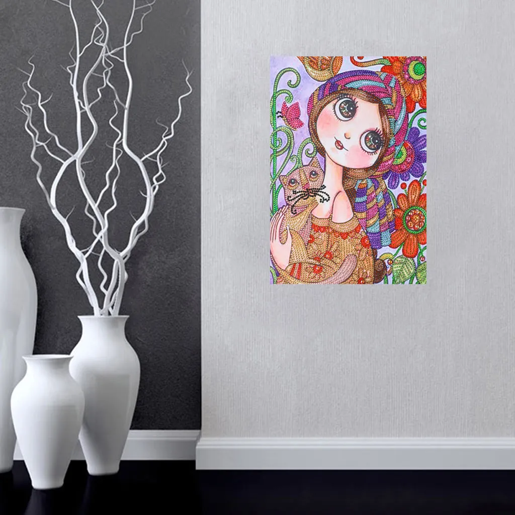 5D DIY  Special-Shaped Diamond- Beautiful Cat 30*40cm