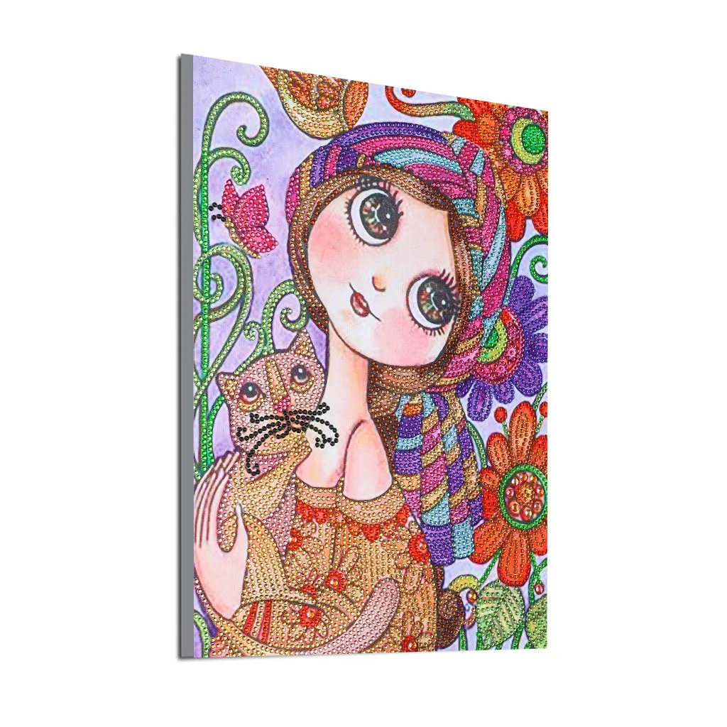 5D DIY  Special-Shaped Diamond- Beautiful Cat 30*40cm