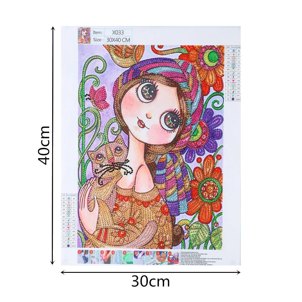 5D DIY  Special-Shaped Diamond- Beautiful Cat 30*40cm