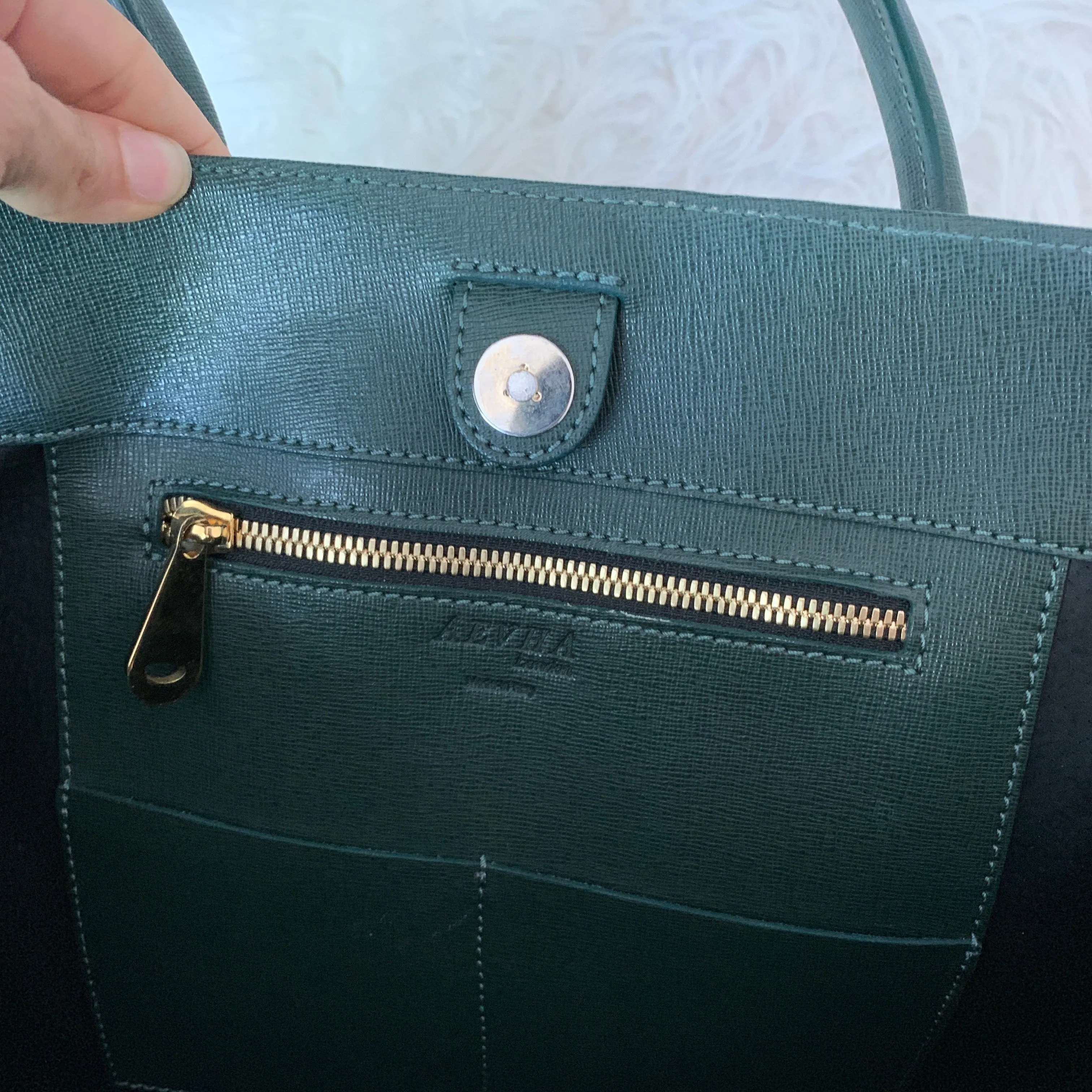 Aevha London Dark Green Large Tote Made in Italy