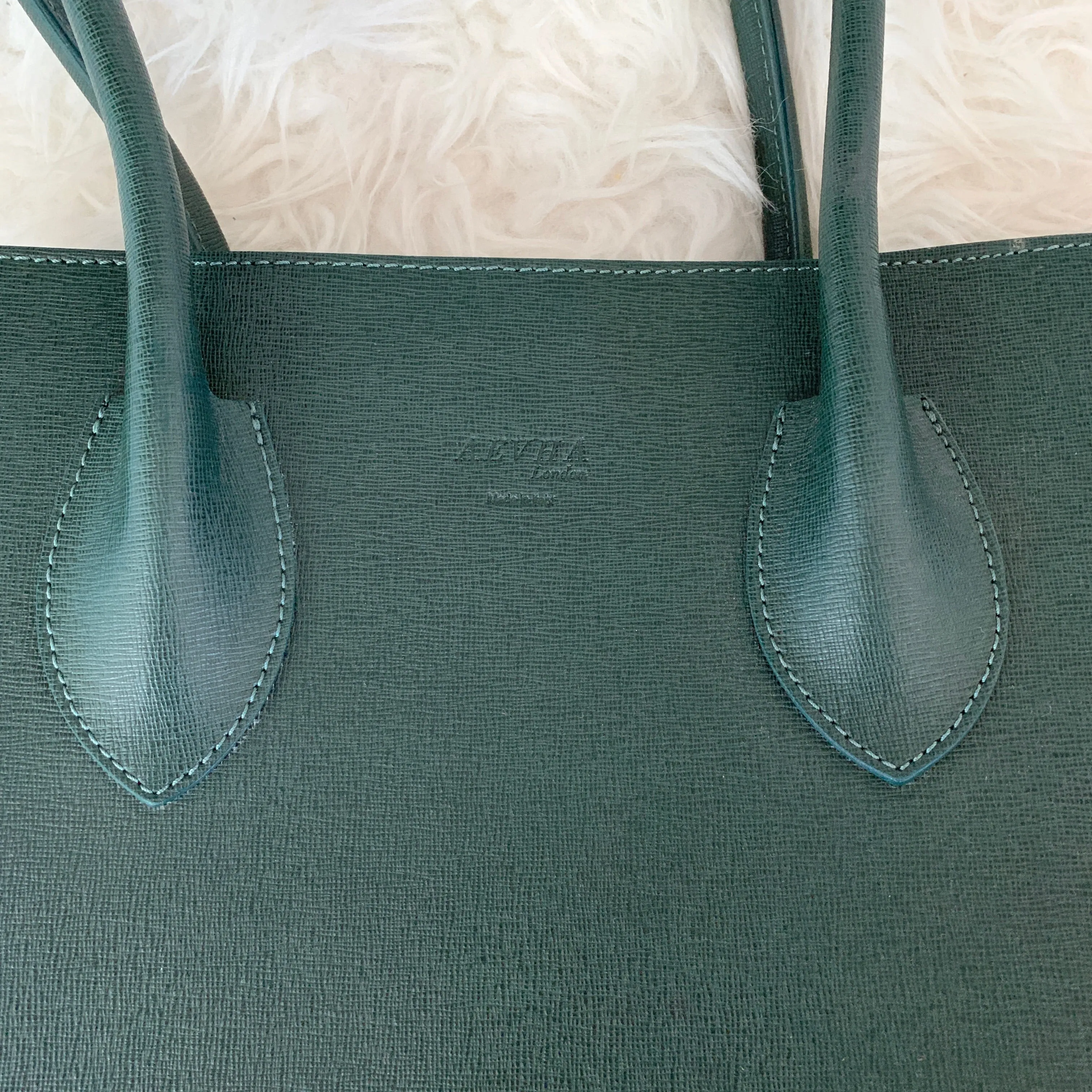 Aevha London Dark Green Large Tote Made in Italy