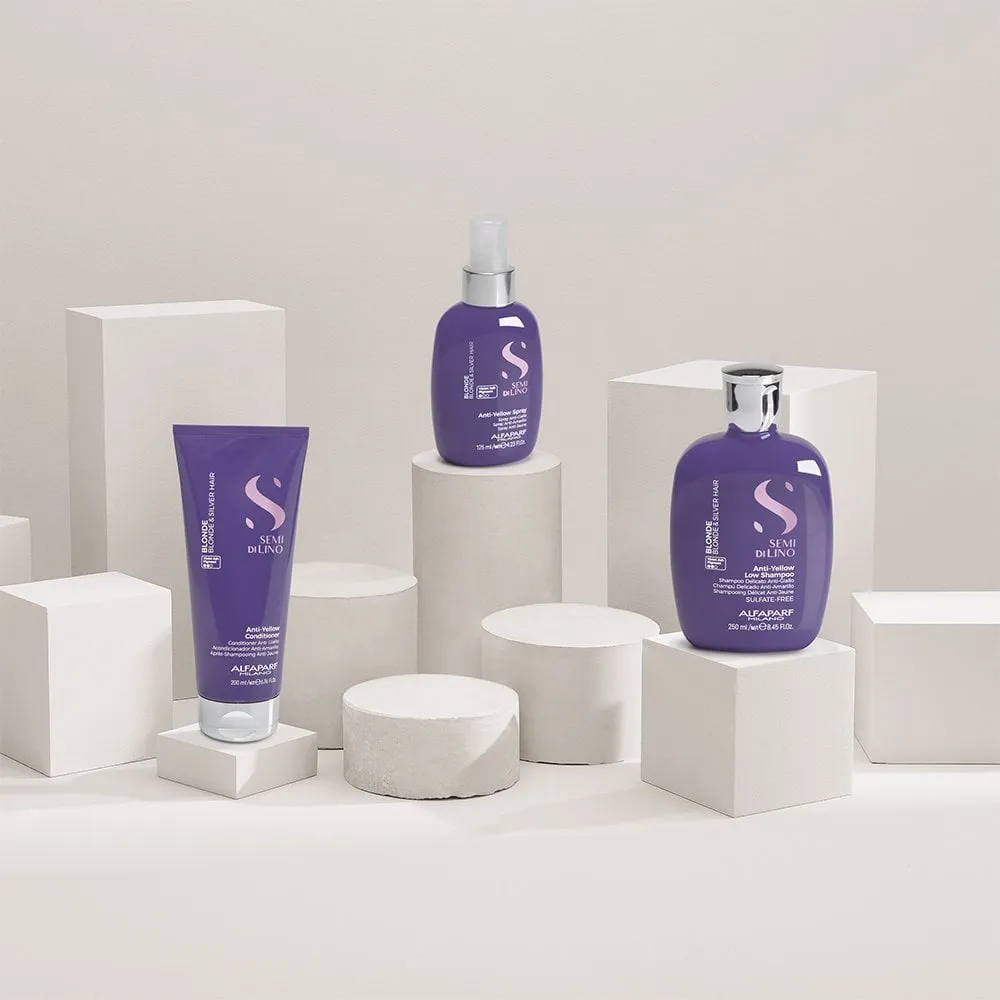 Alfaparf Milano Semi Di Lino Blonde Anti-Yellow Low Shampoo 250ml & Conditioner 200ml Twin