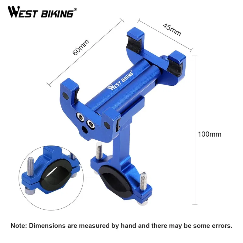 Aluminum Alloy Bike Mobile Phone Holder Adjustable Bicycle Phone Holder Non-slip MTB Phone Stand Cycling Accessories