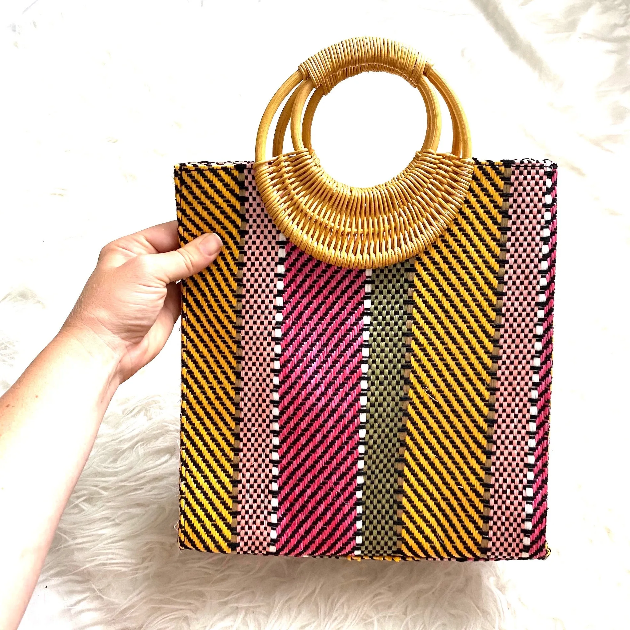 ASOS Color Wicker/Rattan Style Handbag