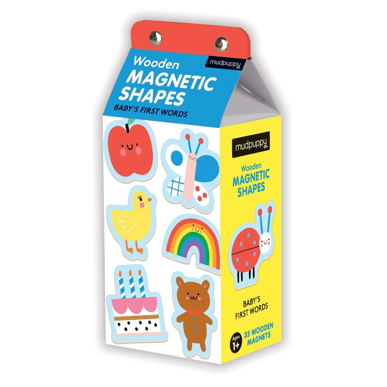 Baby's First Words Wooden Magnetic Shapes - 35 Pieces