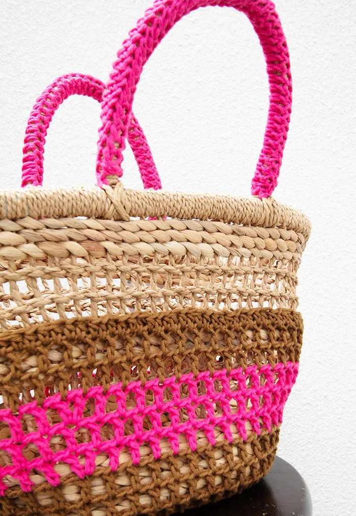 BaeBeeBoo Wobbleblobbe Rattan Bag - Pink