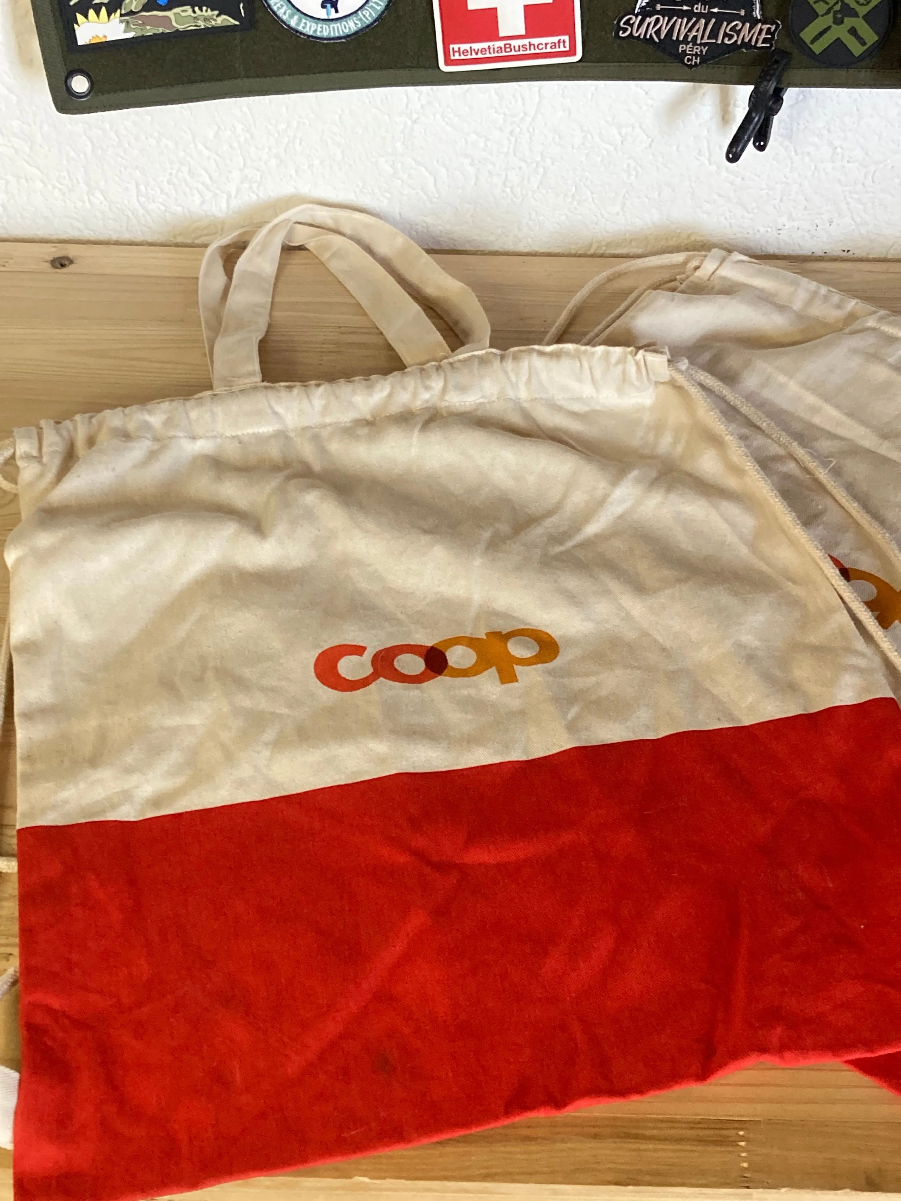 Bags, COOP Switzerland Cotton draw string Shopping bag