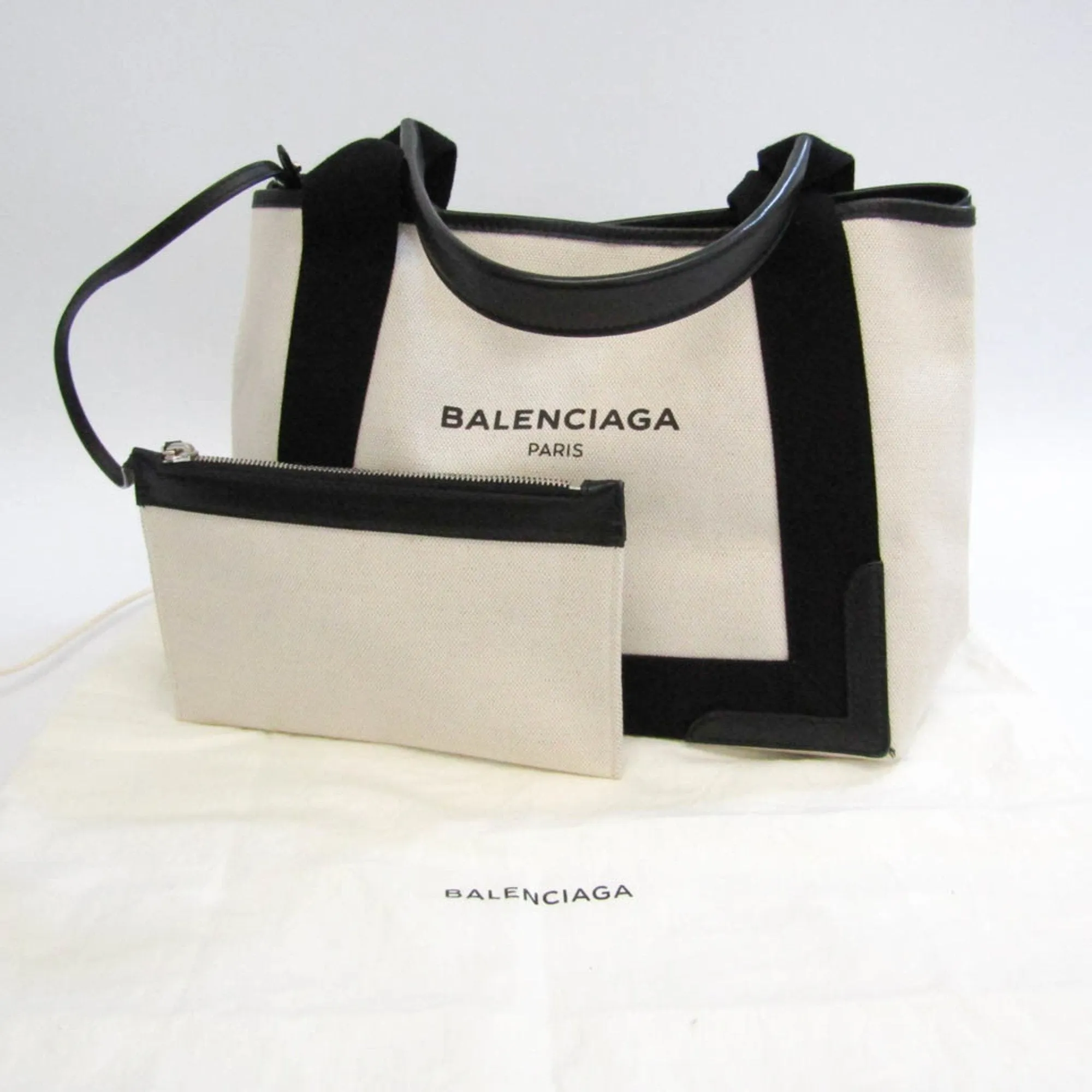 Balenciaga Navy Cabas Multicolour Canvas Bag