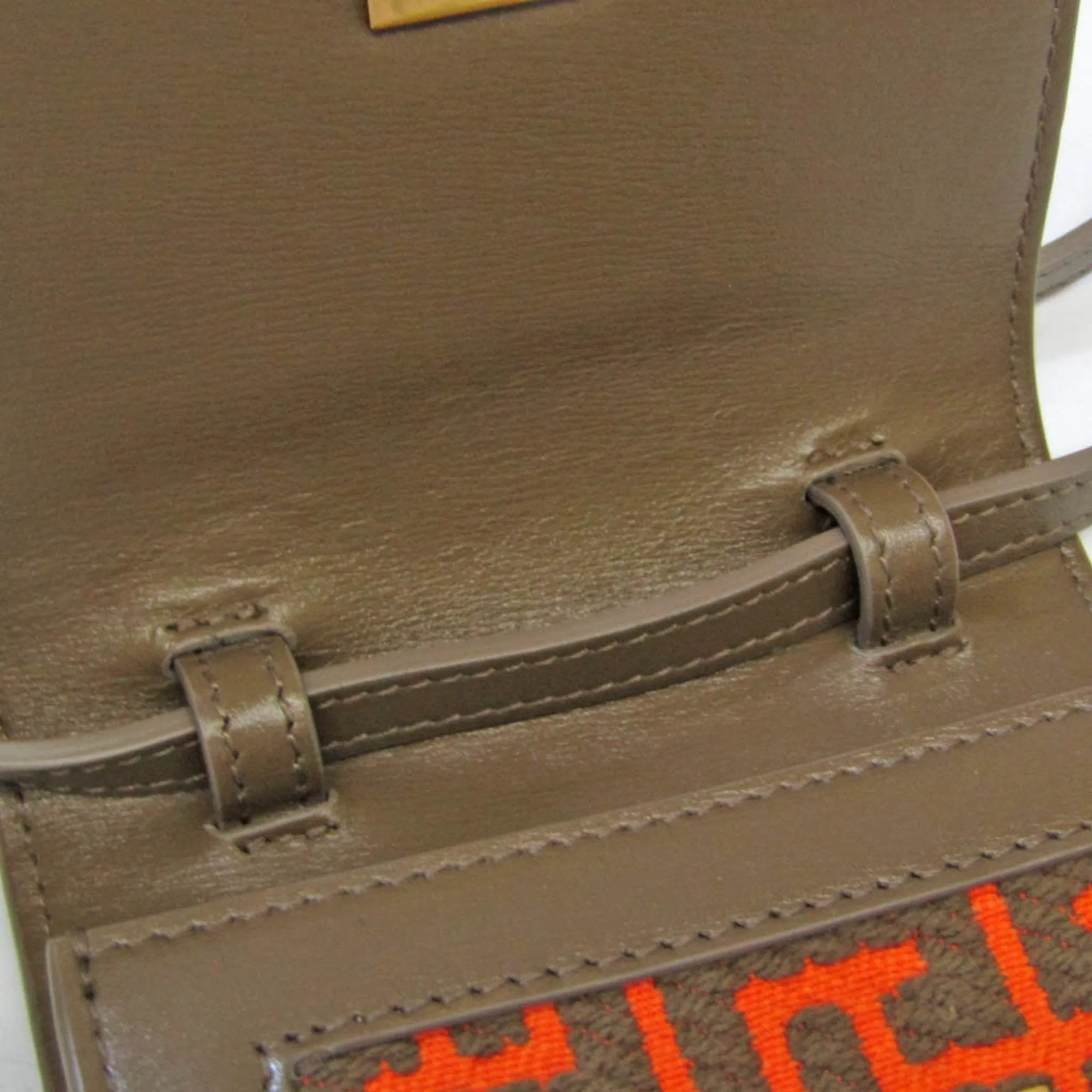 Balmain Khaki Leather Bag