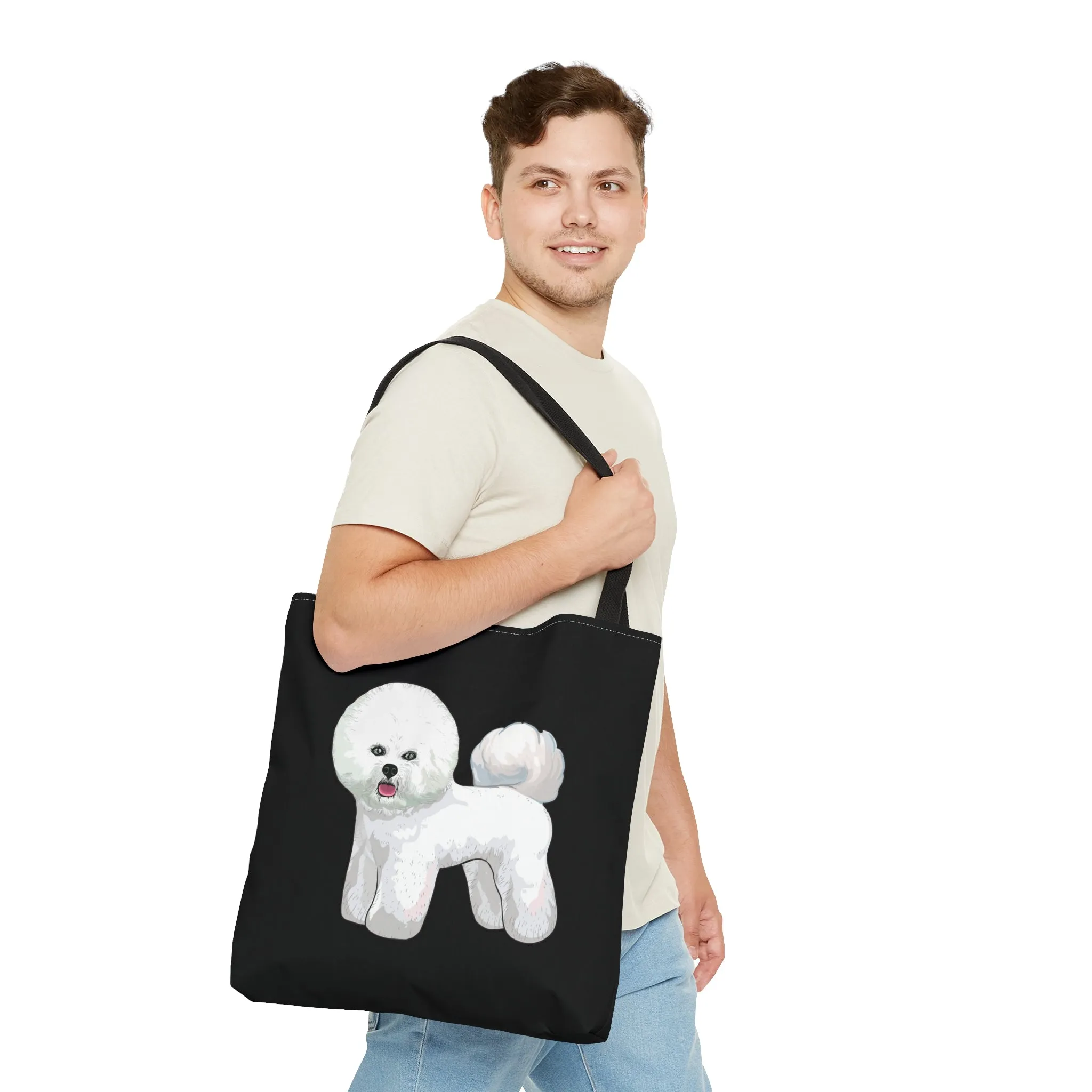 Bichon Frise Tote Bag, 3 Sizes, Polyester, Dog Lover, Bichon Mom, Bichon Dad, Gift for Mom, Gift for Dad, Made in USA!!