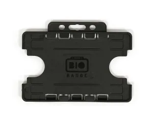 Black Dual-Sided BIOBADGE Open Faced ID Card Holders - Landscape (Pack of 100)