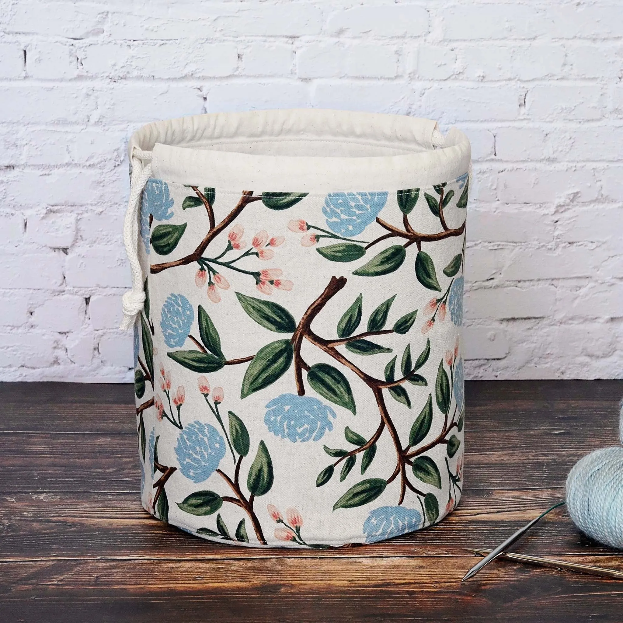 Bucket Style Project Bag in Rifle Paper Co Peonies