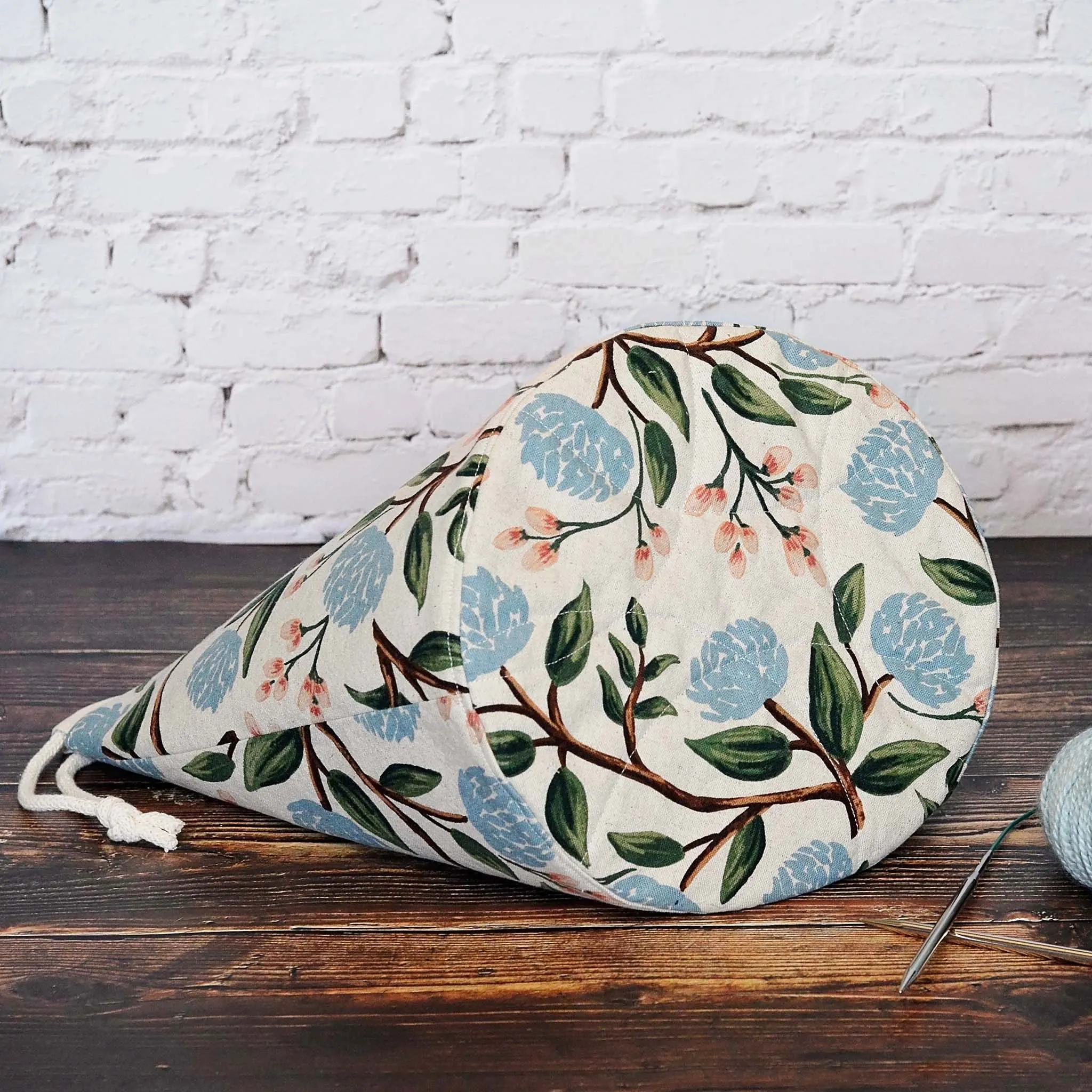 Bucket Style Project Bag in Rifle Paper Co Peonies