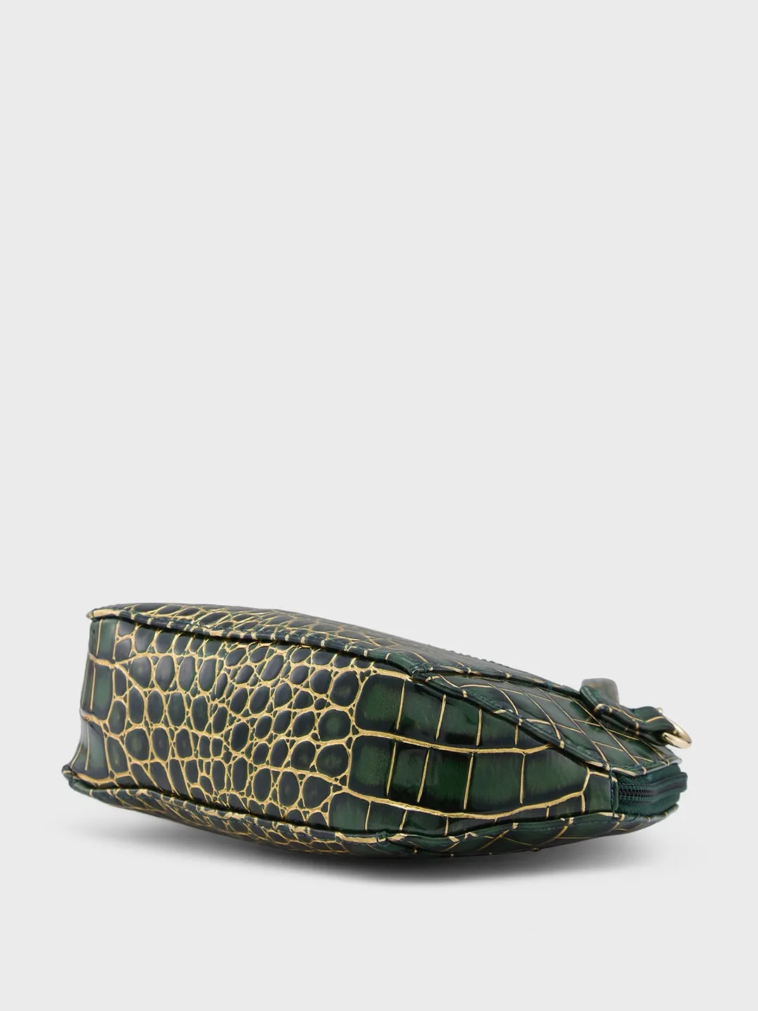 Caprese Miranda Sling Small Croco Womens Handbag Green