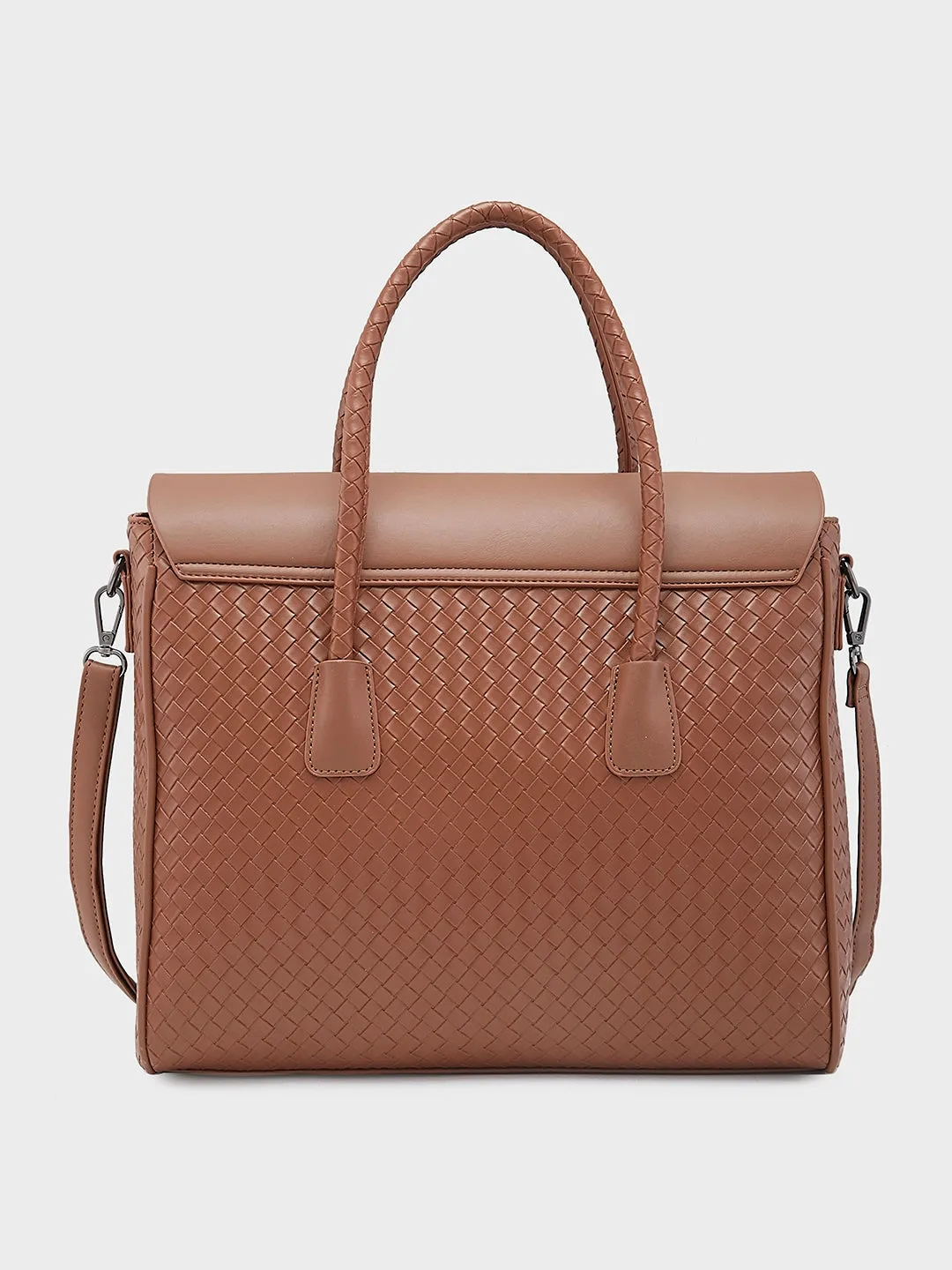Caprese Renee Satchel Medium Checkered Womens Handbag Brown