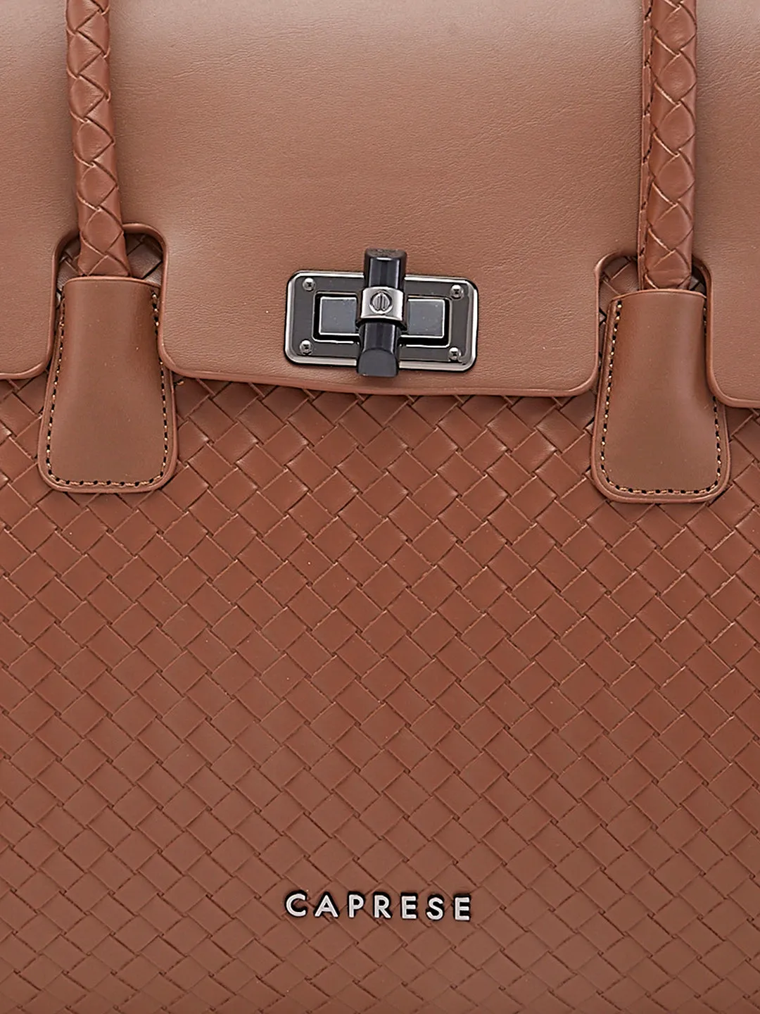 Caprese Renee Satchel Medium Checkered Womens Handbag Brown