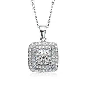 Caroline Rhodium Plated Square Limited Edition Pendant