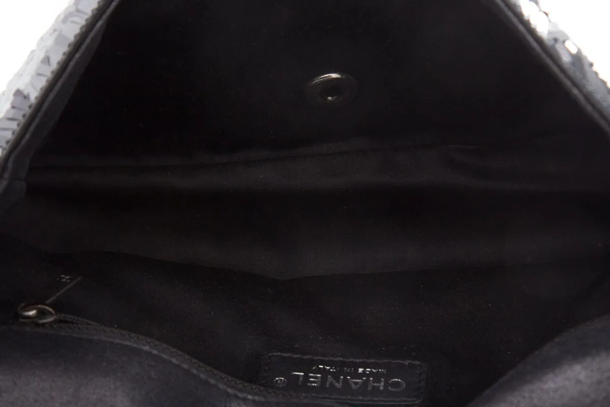 Chanel Black Sequin 2013/14 Single Flap Handbag