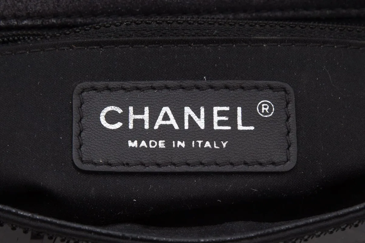 Chanel Black Sequin 2013/14 Single Flap Handbag