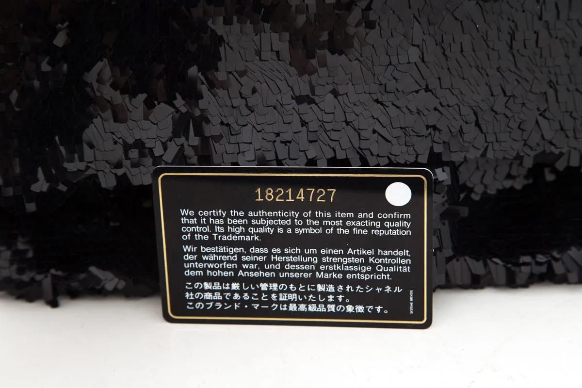 Chanel Black Sequin 2013/14 Single Flap Handbag