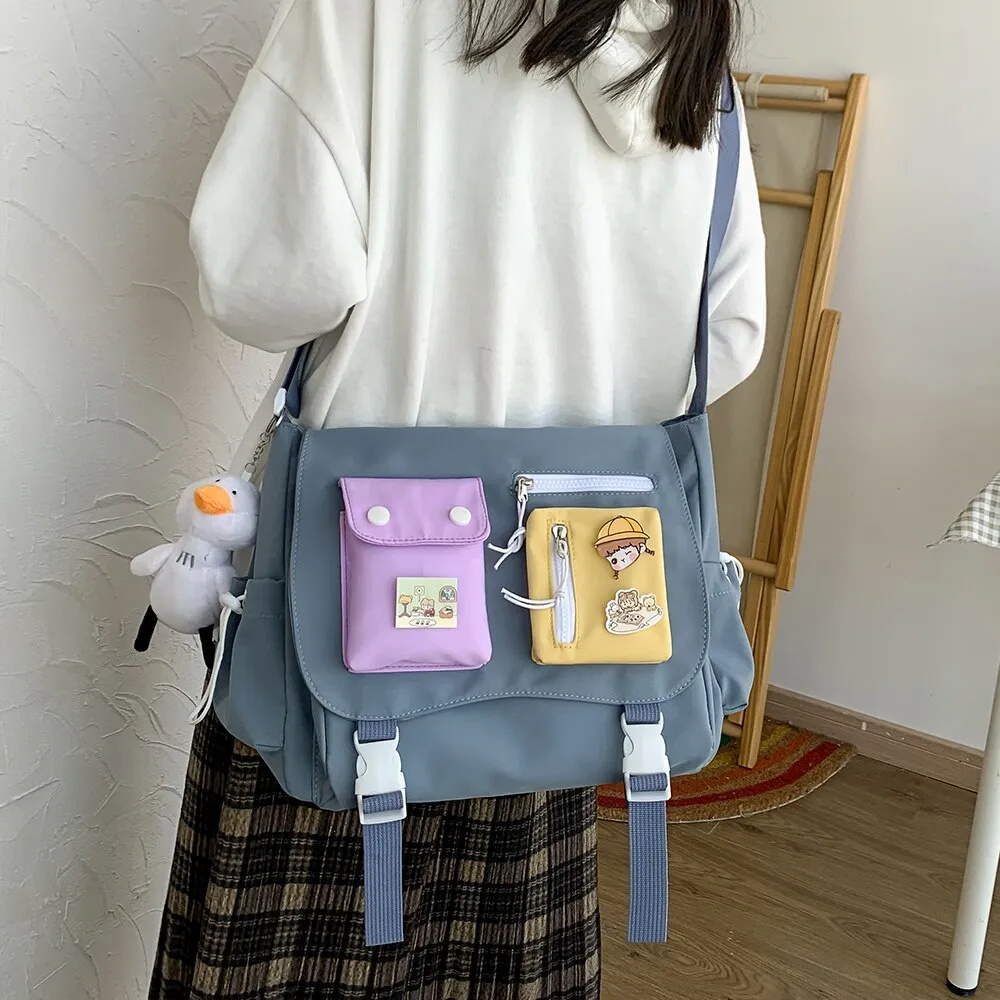 Christmas Gift Women Satchel Cute Backpack Nylon Female Harajuku School Bag College Lady Kawaii Cartoons Backpack Fashion Book Girl Bag Student