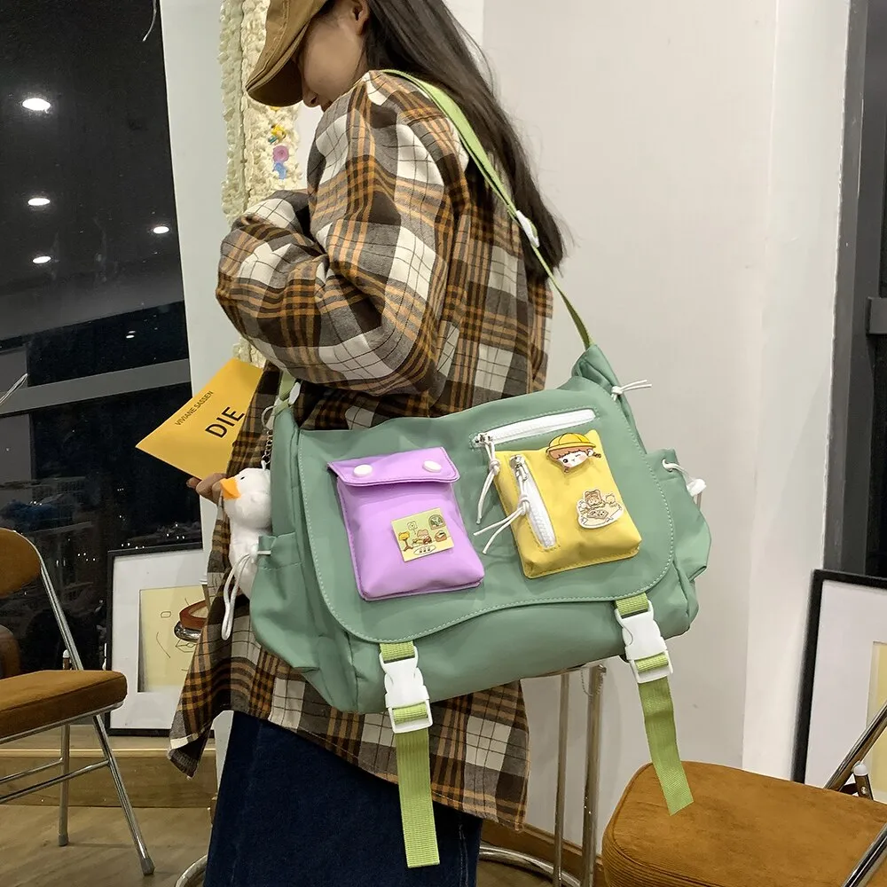 Christmas Gift Women Satchel Cute Backpack Nylon Female Harajuku School Bag College Lady Kawaii Cartoons Backpack Fashion Book Girl Bag Student
