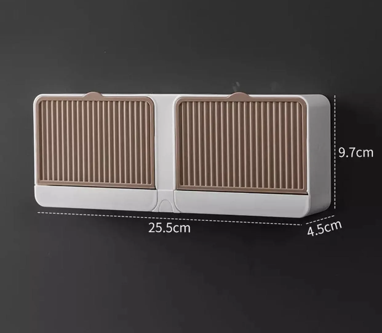 Clam Shell Bar Soap Holder With Drain And Water Tray, Soap Dish for Shower Wall, Wall Mounted Soap Bar Holder For Kitchen Bathroom