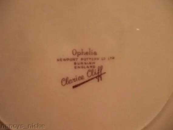 Clarice Cliff Aesthetic Purple Transferware Plate Newport Ophelia Basket of Flowers