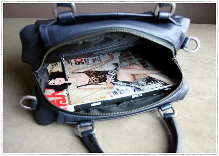 Classic Womens Coffee Work Leather Handbag Purse Leather Coffee Work Shoulder Bag Handbag Purse for Ladies