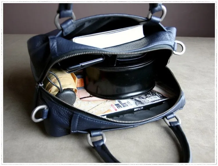 Classic Womens Coffee Work Leather Handbag Purse Leather Coffee Work Shoulder Bag Handbag Purse for Ladies