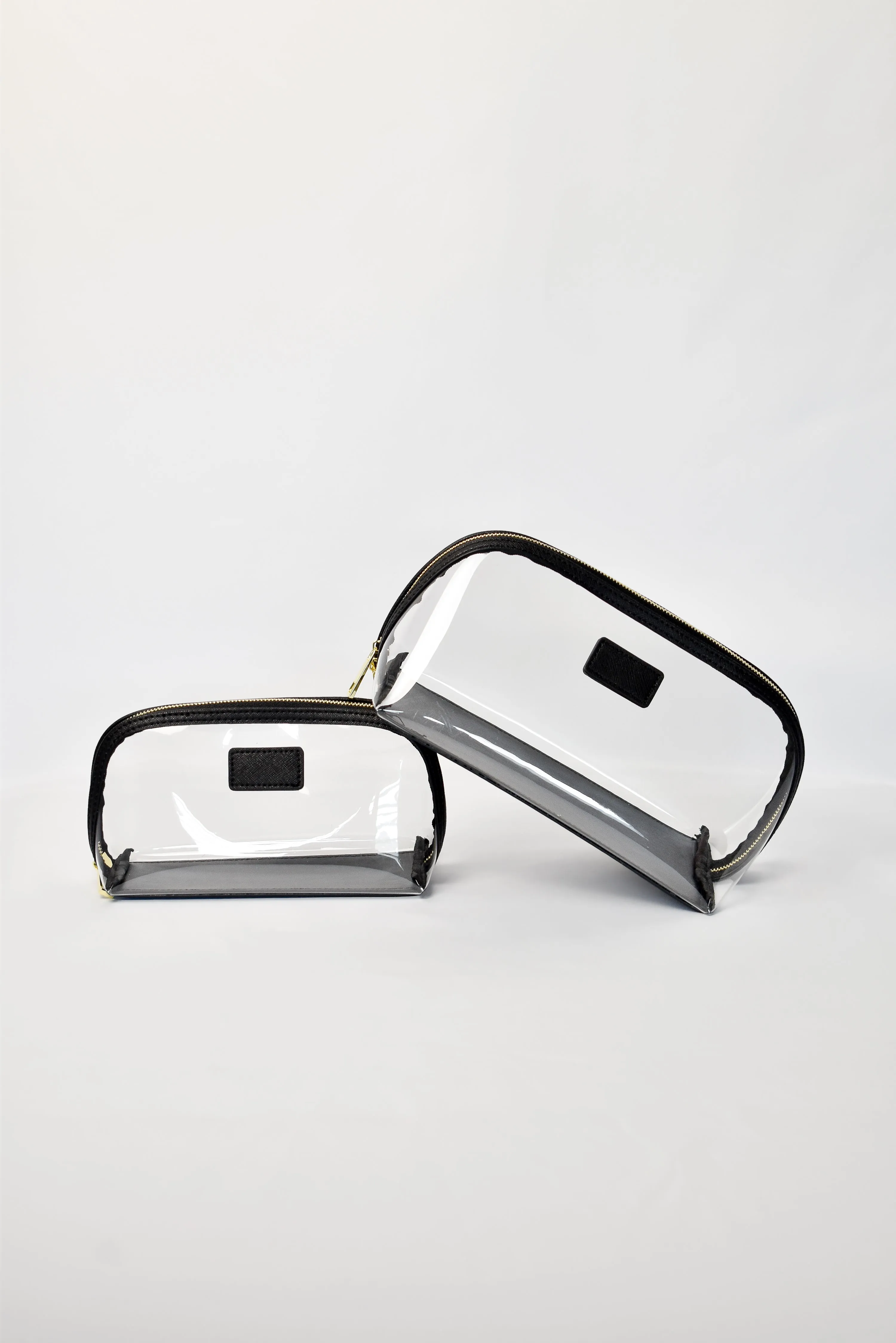 Clear Arc Makeup Bag Set - Black