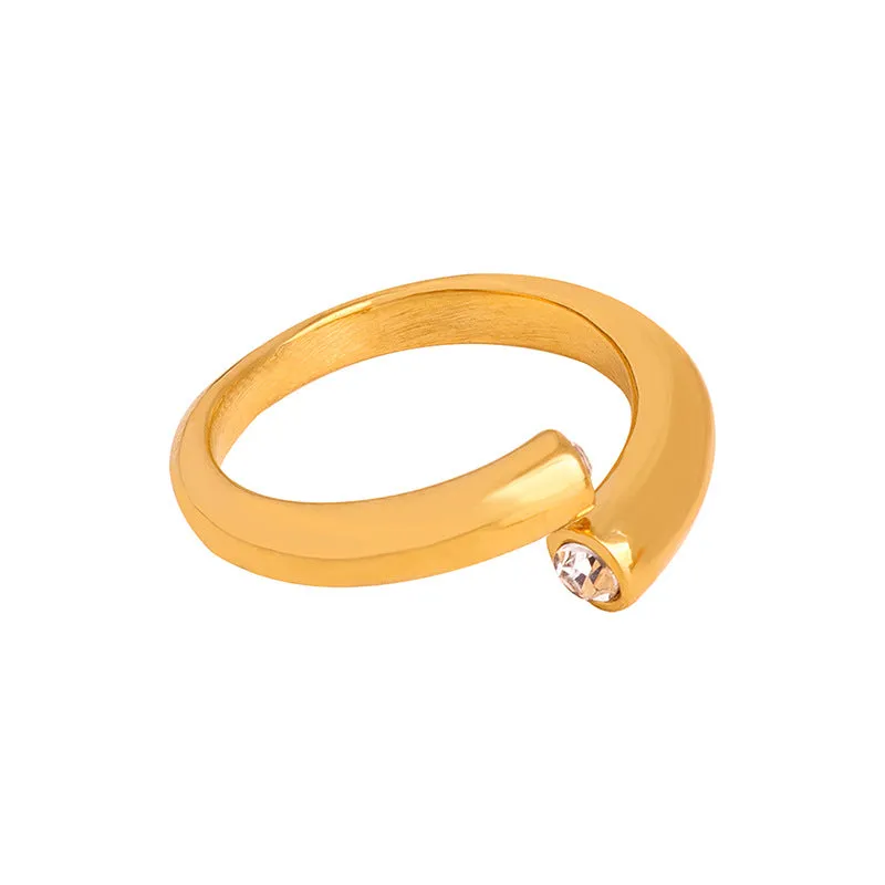 Cold Breeze Zircon Ring - Luxurious Titanium Steel Jewelry