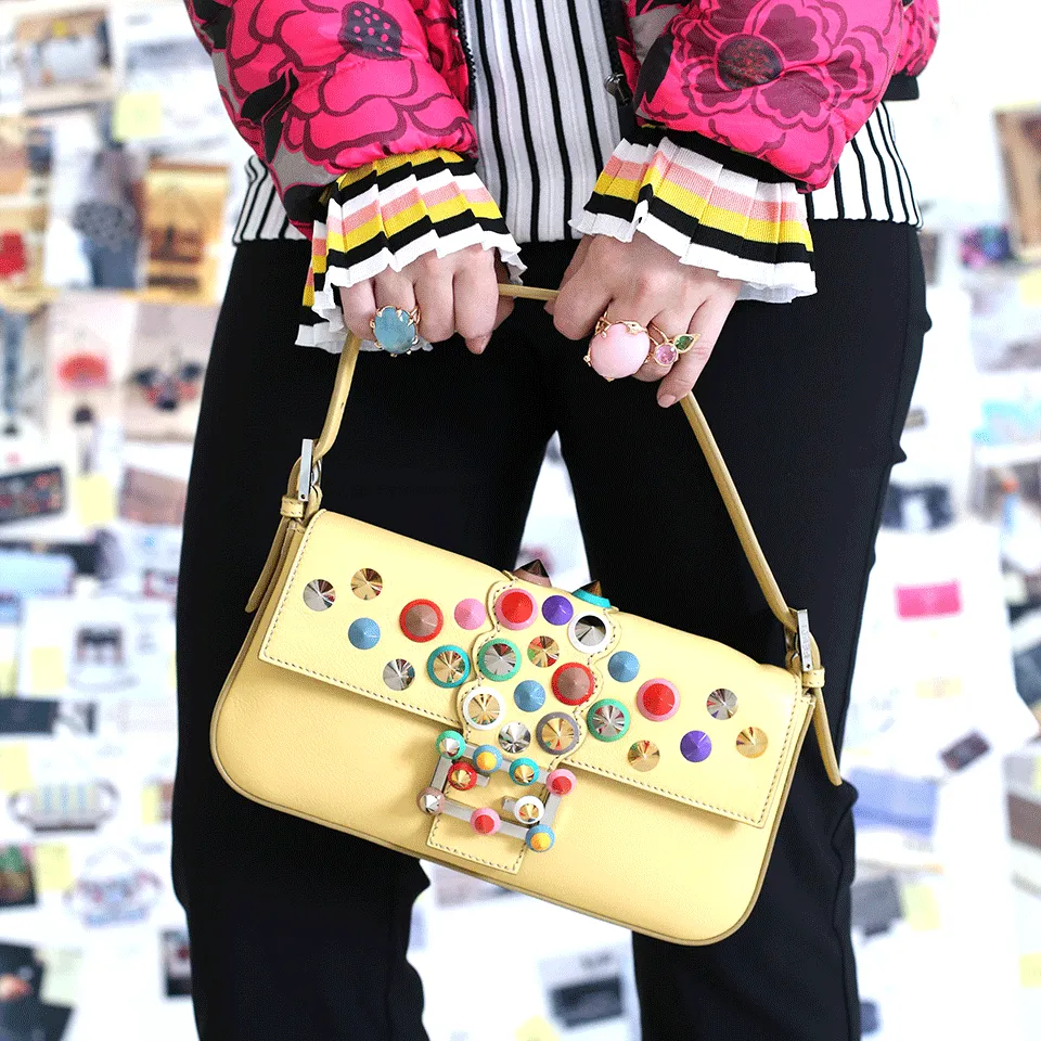 Color Stud Baguette