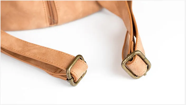 Cool Vegan Leather Flap Bbackpack Purse Rucksack Bag For Women