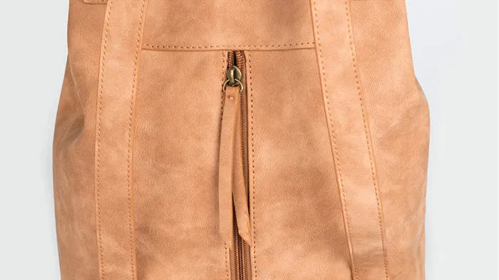 Cool Vegan Leather Flap Bbackpack Purse Rucksack Bag For Women