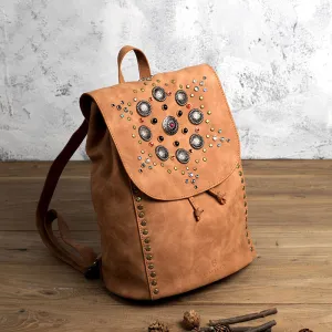 Cool Vegan Leather Flap Bbackpack Purse Rucksack Bag For Women