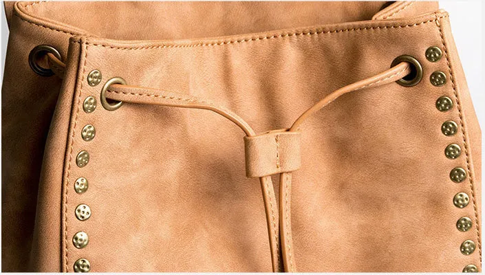 Cool Vegan Leather Flap Bbackpack Purse Rucksack Bag For Women