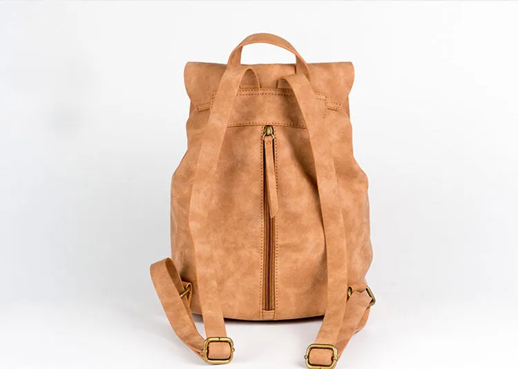 Cool Vegan Leather Flap Bbackpack Purse Rucksack Bag For Women