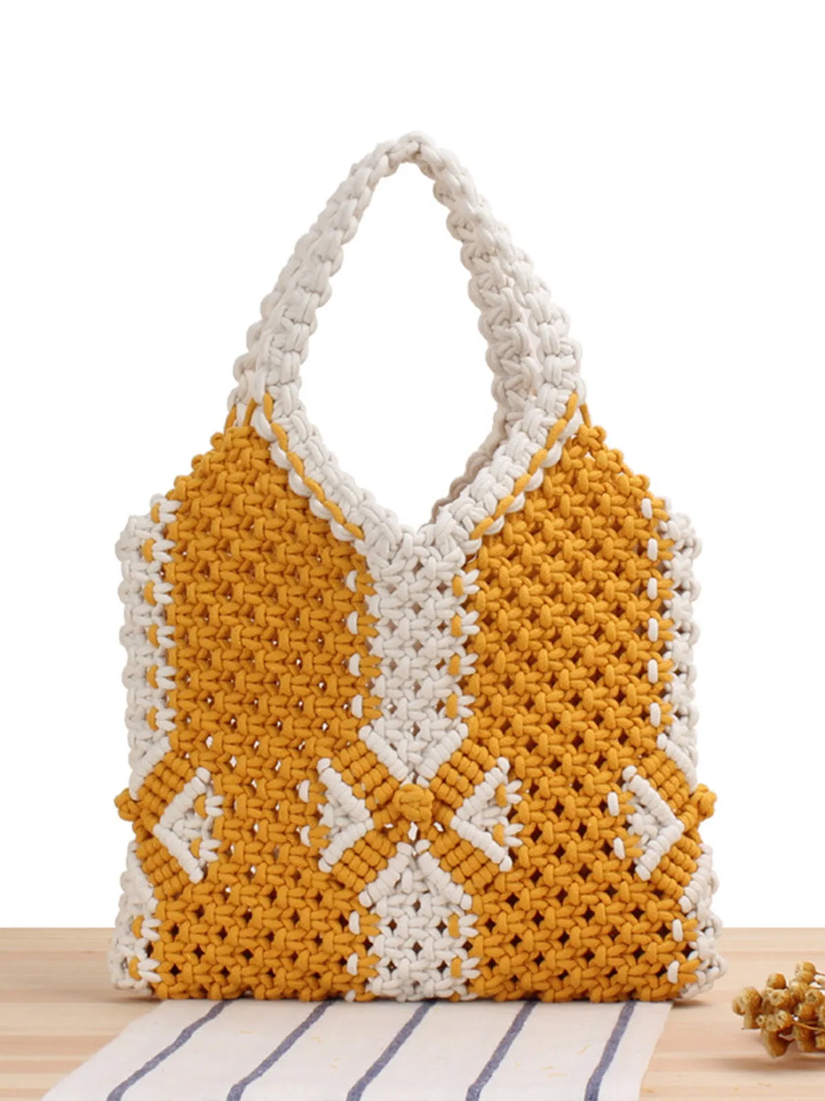 Cotton Rope String Woven Weave Summer Handbag