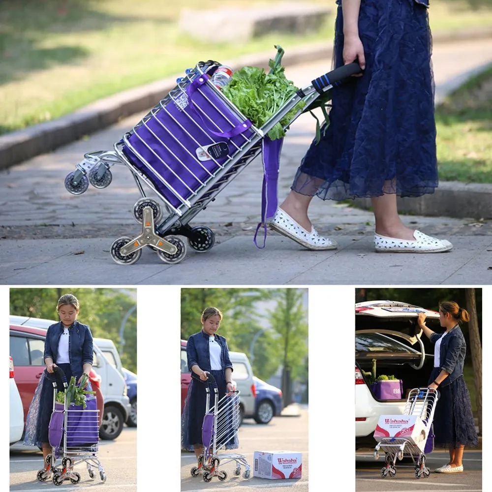 CRONY 8 Wheels Dual Purpose Shopping Cart Wheels Dual Purpose Shopping Cart Lightweight Shopping Trolley Bag With Seat