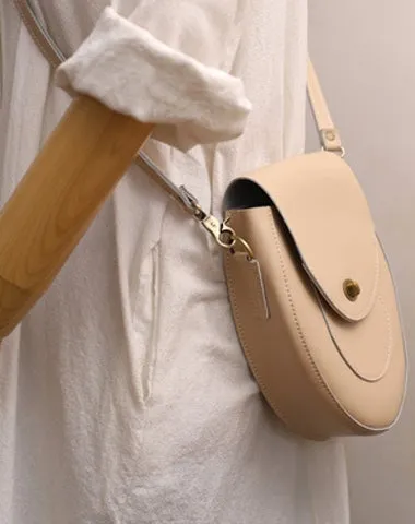 Cute Coffee LEATHER Saddle Side Bag WOMEN SHOULDER BAG Crossbody Saddle Purse FOR WOMEN
