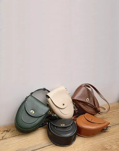 Cute Coffee LEATHER Saddle Side Bag WOMEN SHOULDER BAG Crossbody Saddle Purse FOR WOMEN