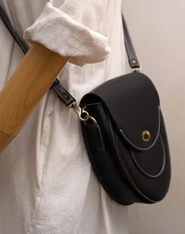Cute Coffee LEATHER Saddle Side Bag WOMEN SHOULDER BAG Crossbody Saddle Purse FOR WOMEN