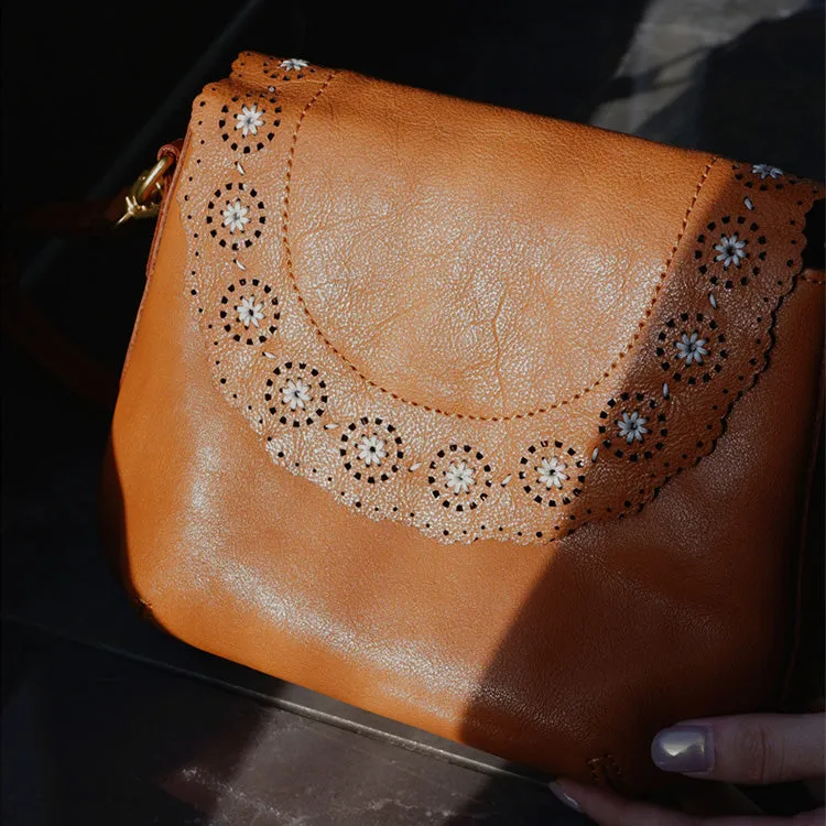 Cute Womens Leather Crossbody Satchel Small Over The Shoulder Purse