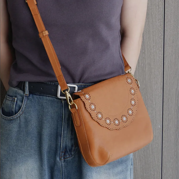 Cute Womens Leather Crossbody Satchel Small Over The Shoulder Purse