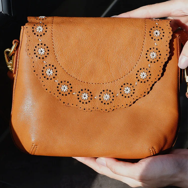Cute Womens Leather Crossbody Satchel Small Over The Shoulder Purse